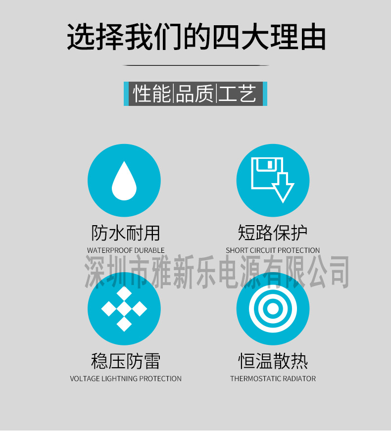 High-quality 12V2A outdoor dedicated power adapter for monitoring, rainproof and waterproof, outdoor wall-mounted 2A surveillance camera pic 3