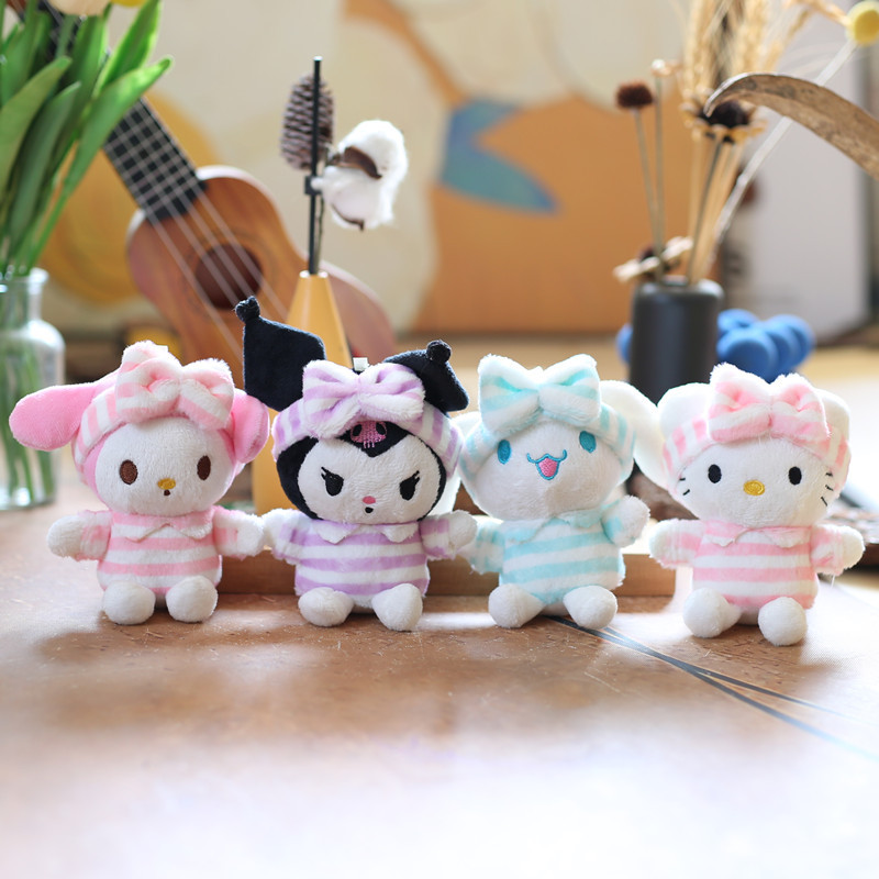 网红可爱浴巾三丽鸥库洛米挂件毛绒玩具公仔玉桂狗包包挂饰钥匙扣详情3