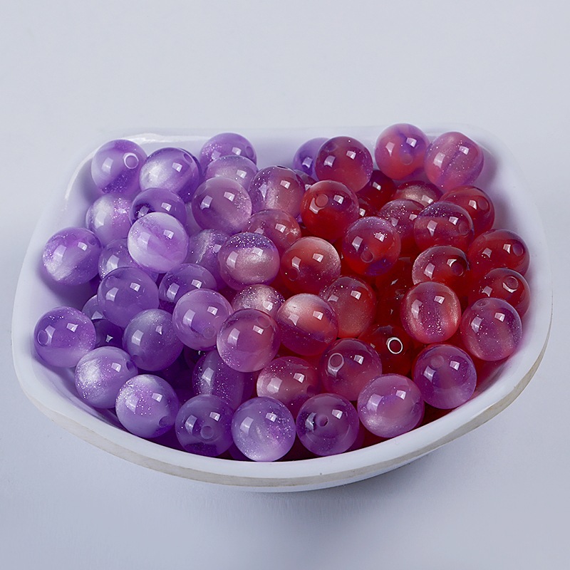 10/12mm光变珠子变色珠子树脂圆珠直孔散珠子diy手工手串项链材料详情7