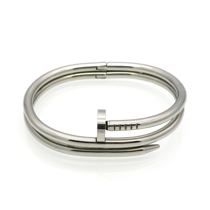 A classic 18k rose gold titanium steel bracelet that is a bestseller in Japan and South Korea. It is a unisex love nail bracelet that does not fade pic 13