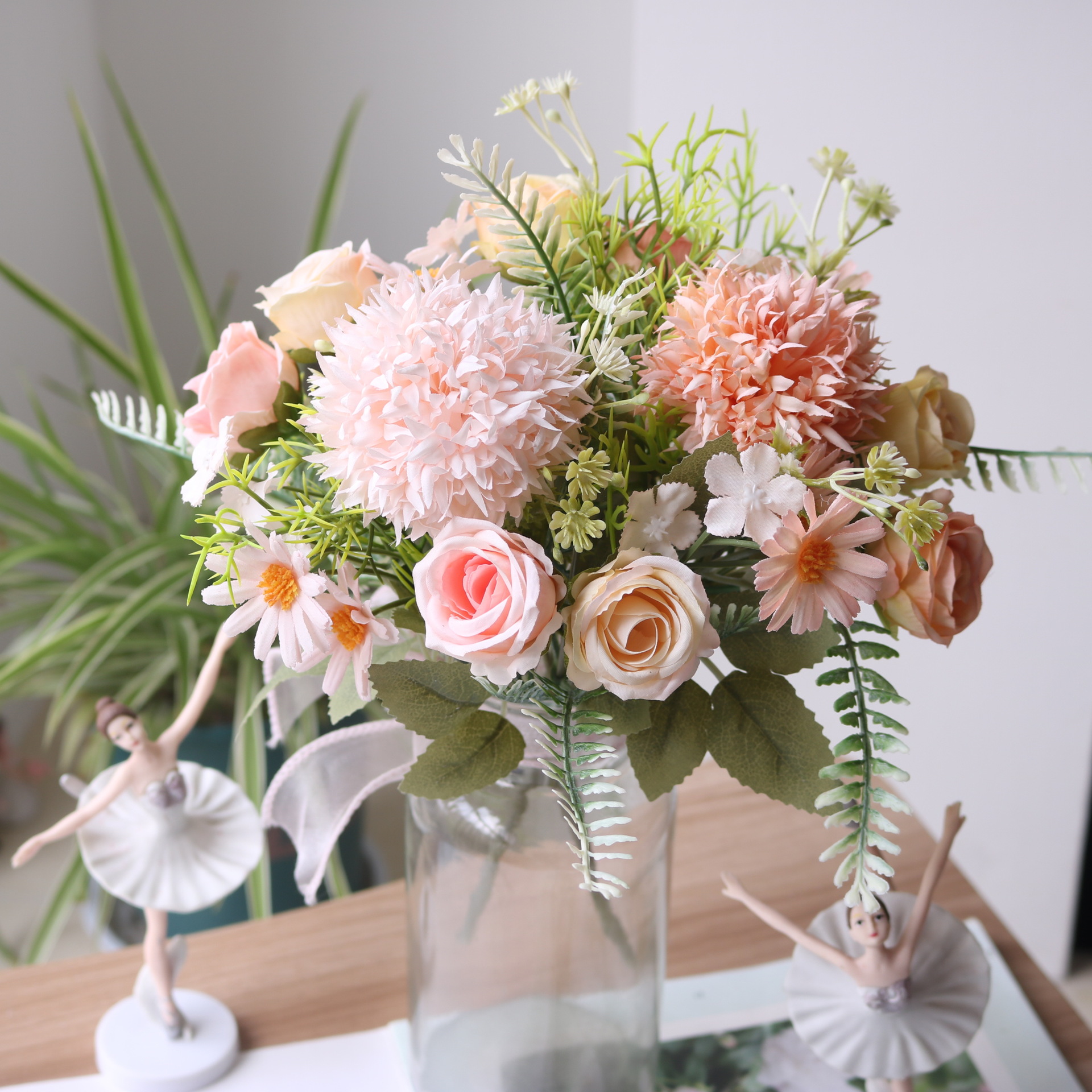 仿真花刺球玫瑰组合森系田园雏菊小把束家居装饰手工帽子头饰配件详情12
