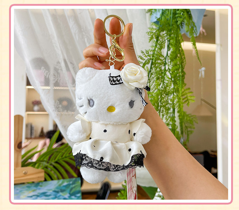 正版三丽鸥hellokitty毛绒挂件kt凯蒂猫小玩偶公仔钥匙扣书包挂饰详情33