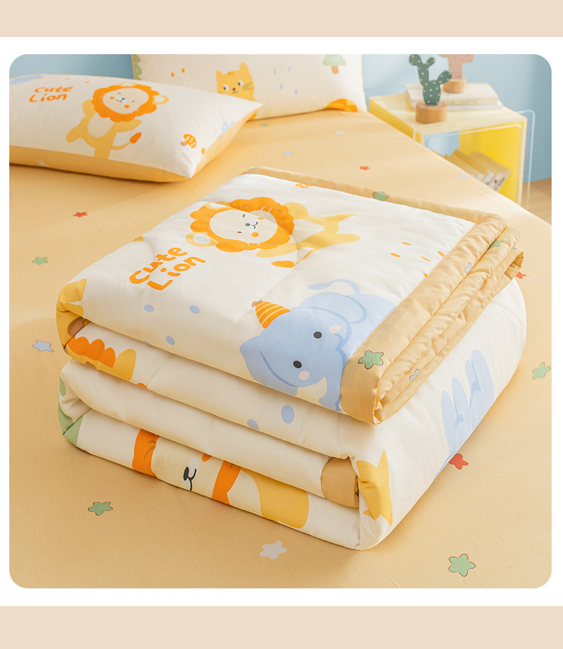 全棉夏被空调被夏凉被纯棉夏季单人学生薄被子被芯儿童夏天可机洗详情10