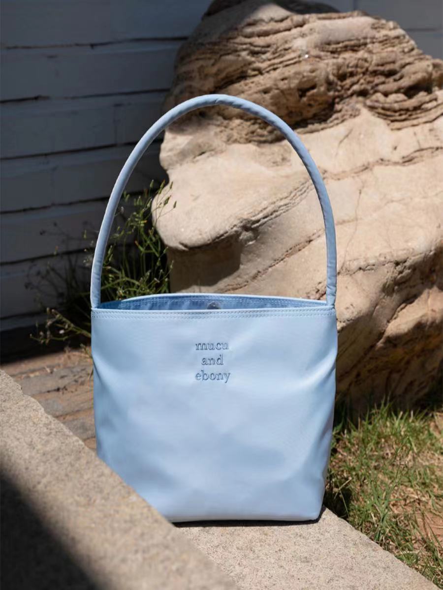 much and eboy2024 new bucket bag, a simple, casual and versatile handbag for women with nylon axils pic 2