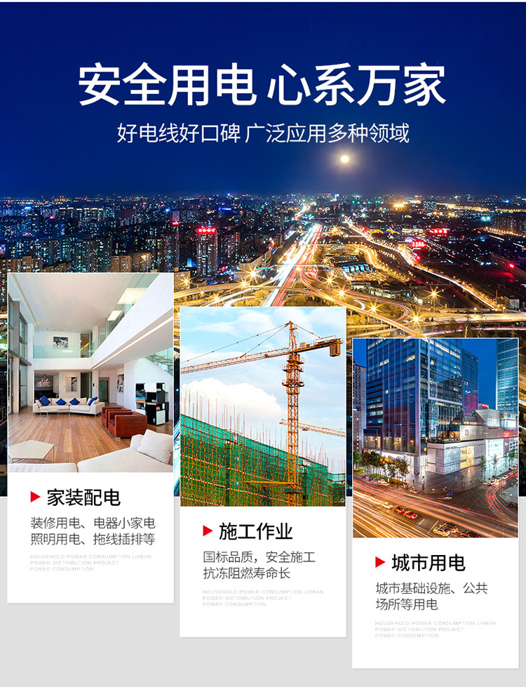 视贝国标RVV扁护套电线1/1.5/4平方BVVB2芯2.5无氧铜软电源线导线详情17