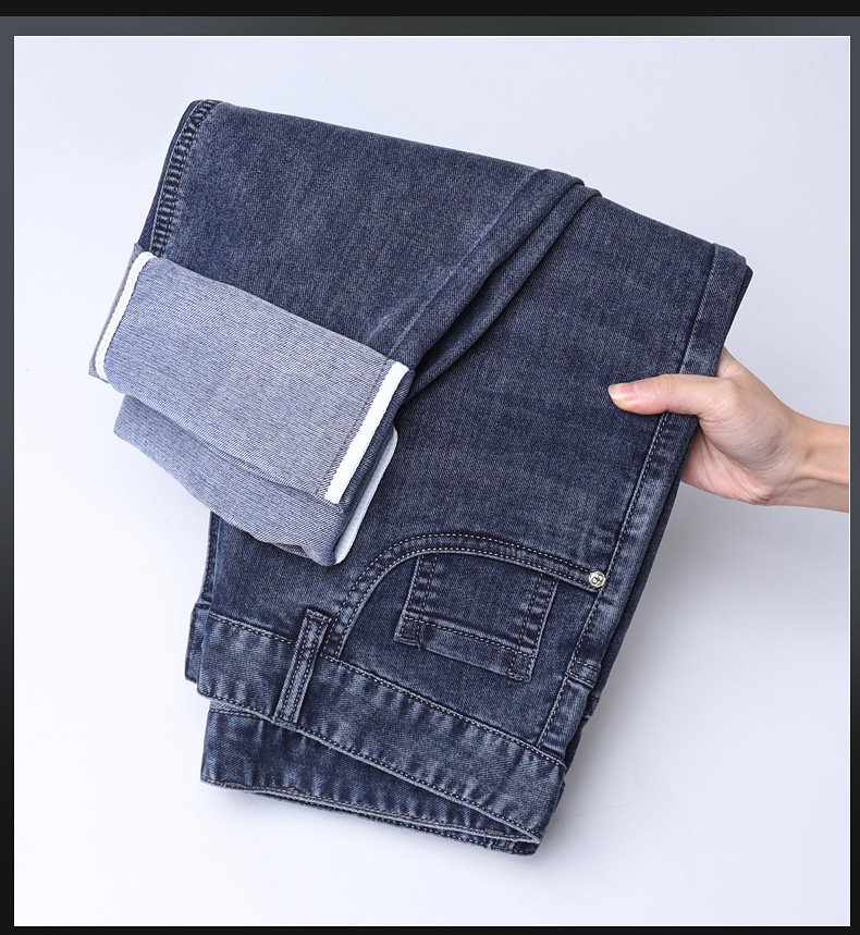 牛仔裤男春夏新款时尚潮牌棉感弹力柔软亲肤透气休闲直筒牛仔长裤详情8