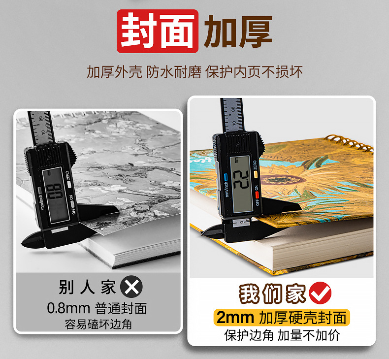 A4素描本加厚160g美术生专用60张图画本 世界名画学生写生速写本详情5