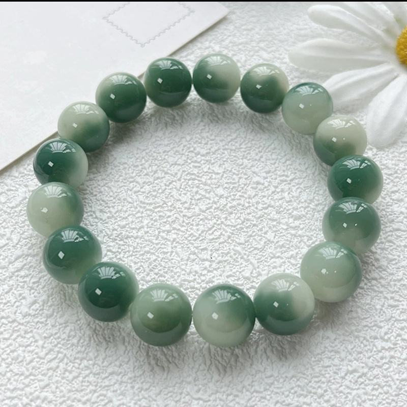 阴皮渐变绿白玉菩提子手串女小青柠绕指柔文玩菩提根佛珠菩提学生详情9