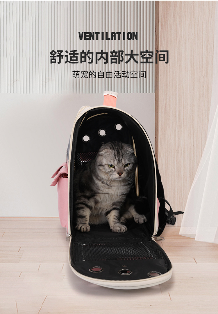 宠物用品猫包外出双肩宠物包大容量透气便携出行宠物猫狗背包详情8