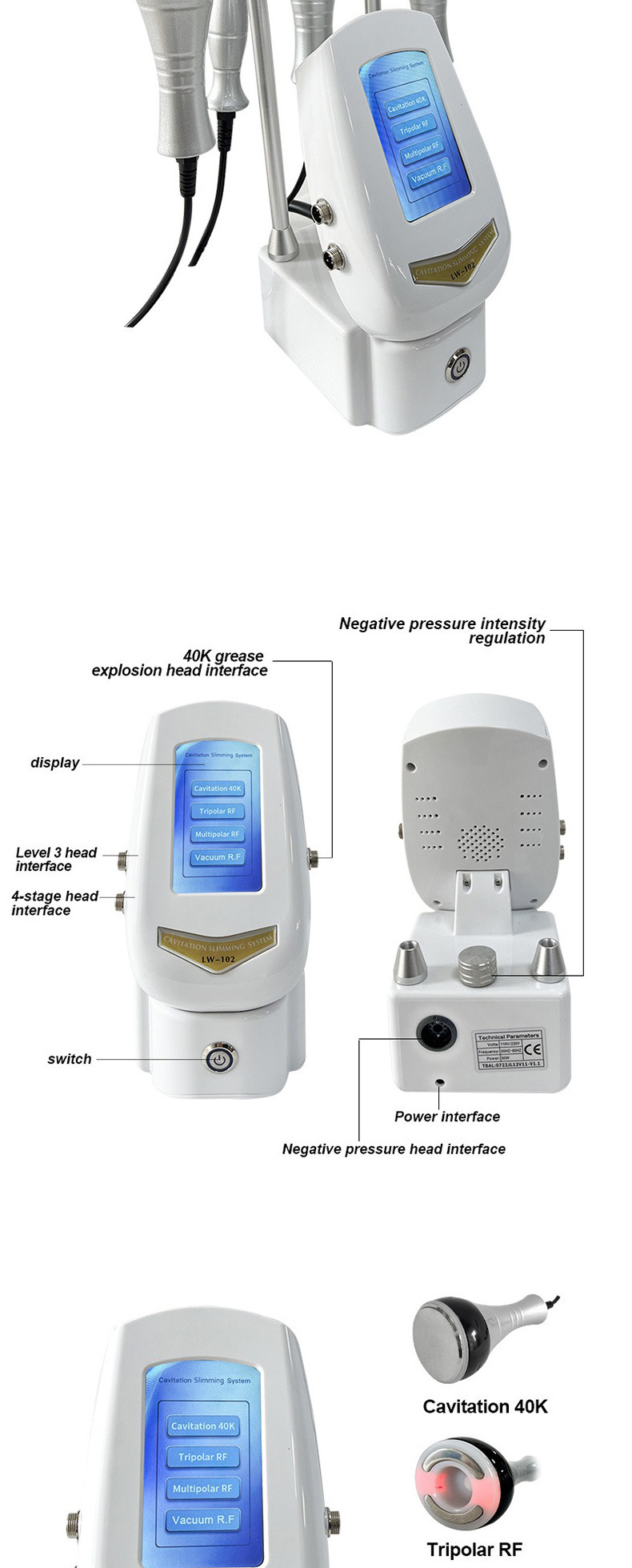 Direct sales from the manufacturer of the new cross-border four-in-one beauty device, 40k skin rejuvenation device, and the slimming device specially designed for beauty salons pic 7