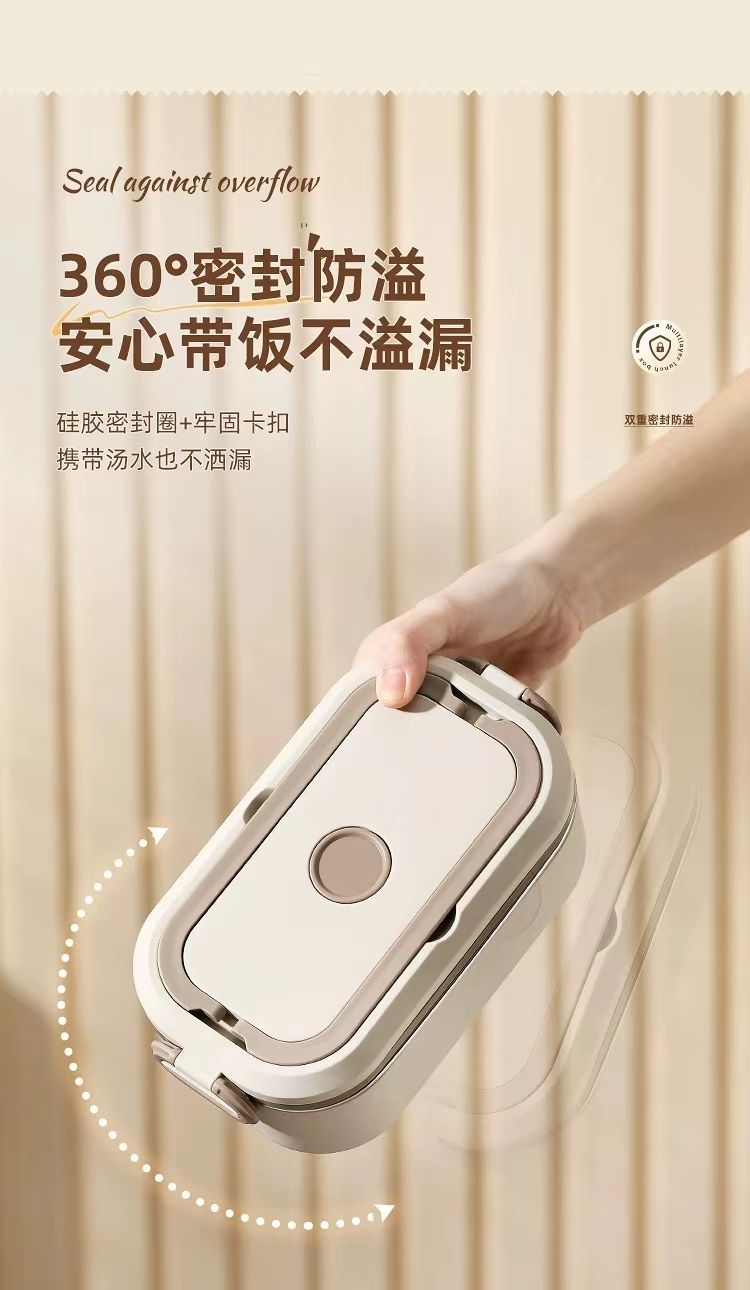 Stainless steel microwave oven heating portable large-capacity multi-layer household, office worker and student lunch box pic 9