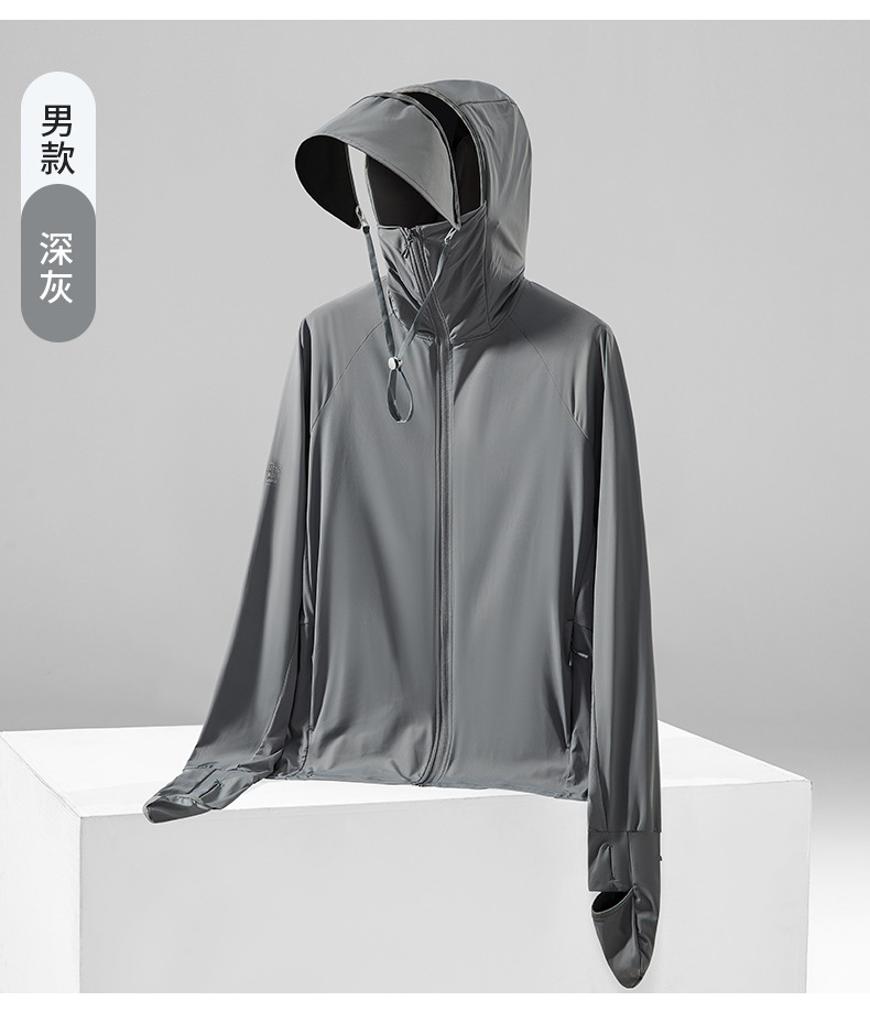 指尖防晒衣女upf50+紫外线凉感情侣透气遮阳中长款夏季户外防晒服详情28