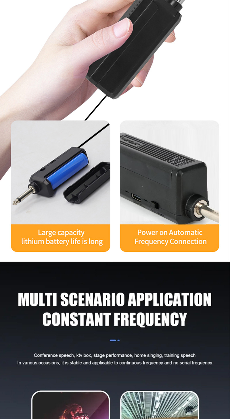 跨境U段无线话筒家庭唱K歌舞台音响KTV大音量专业手持无线麦克风详情8
