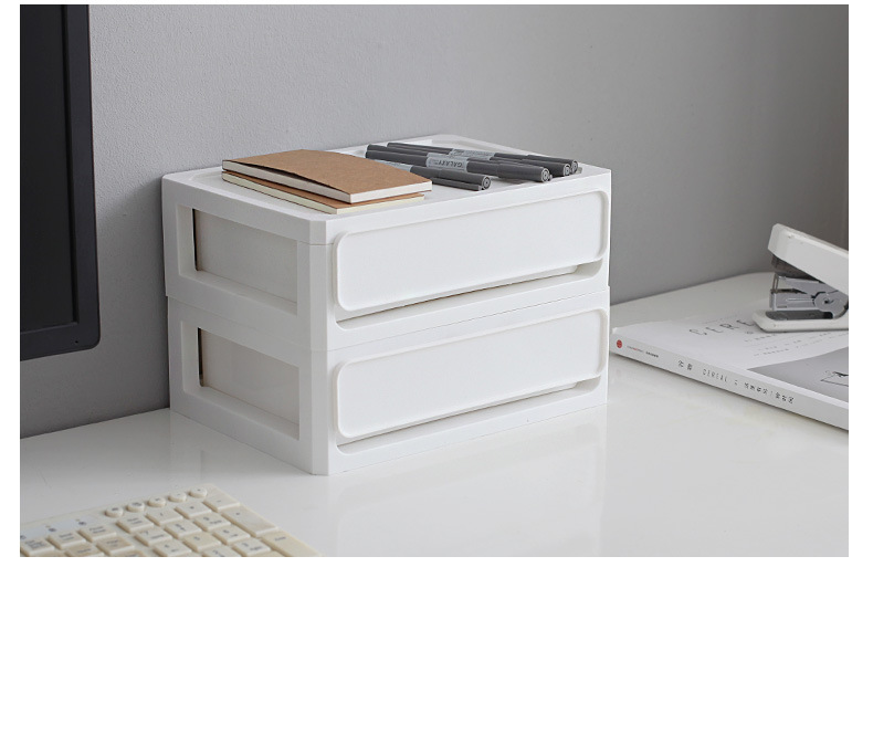 Desktop storage box, drawer-type home office filing cabinet, student dormitory miscellaneous storage box, dust-proof and stackable pic 8