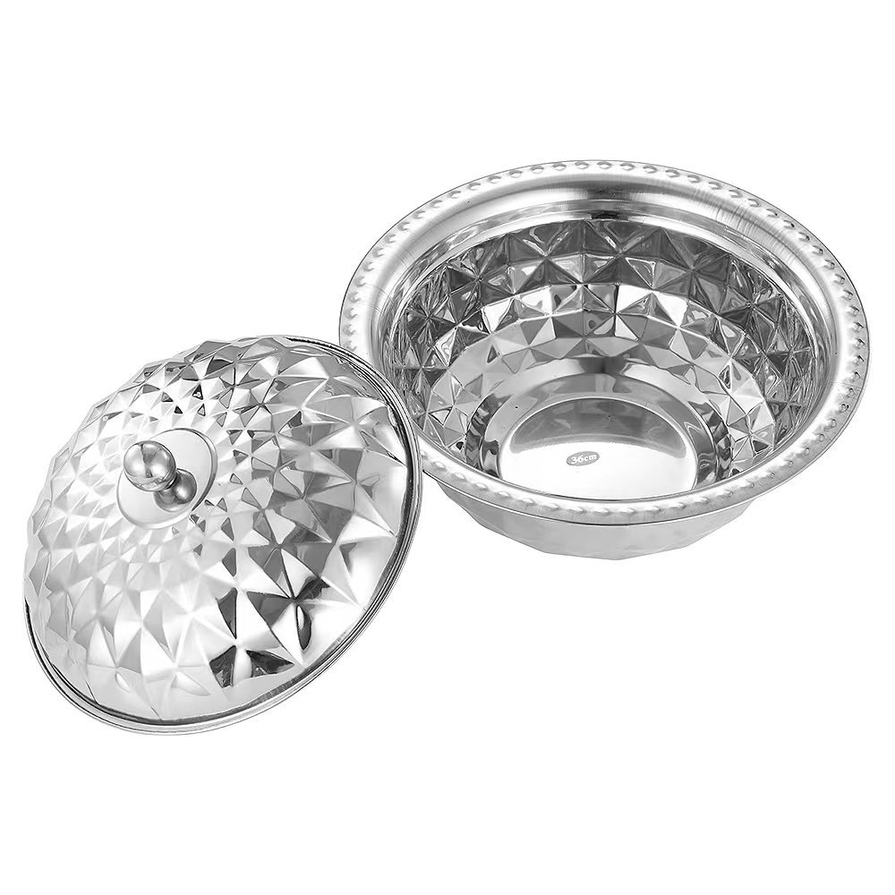 Stainless steel covered basin, thickened round flowerpot, household washbasin, African set basin, soup basin manufacturer wholesale and storage pic 6
