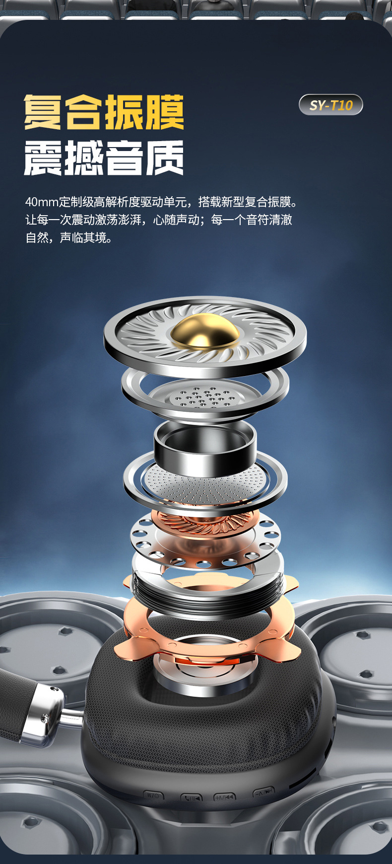 头戴式高端音乐蓝牙耳机不漏音超长续航无线外贸耳麦工厂跨境批发详情12