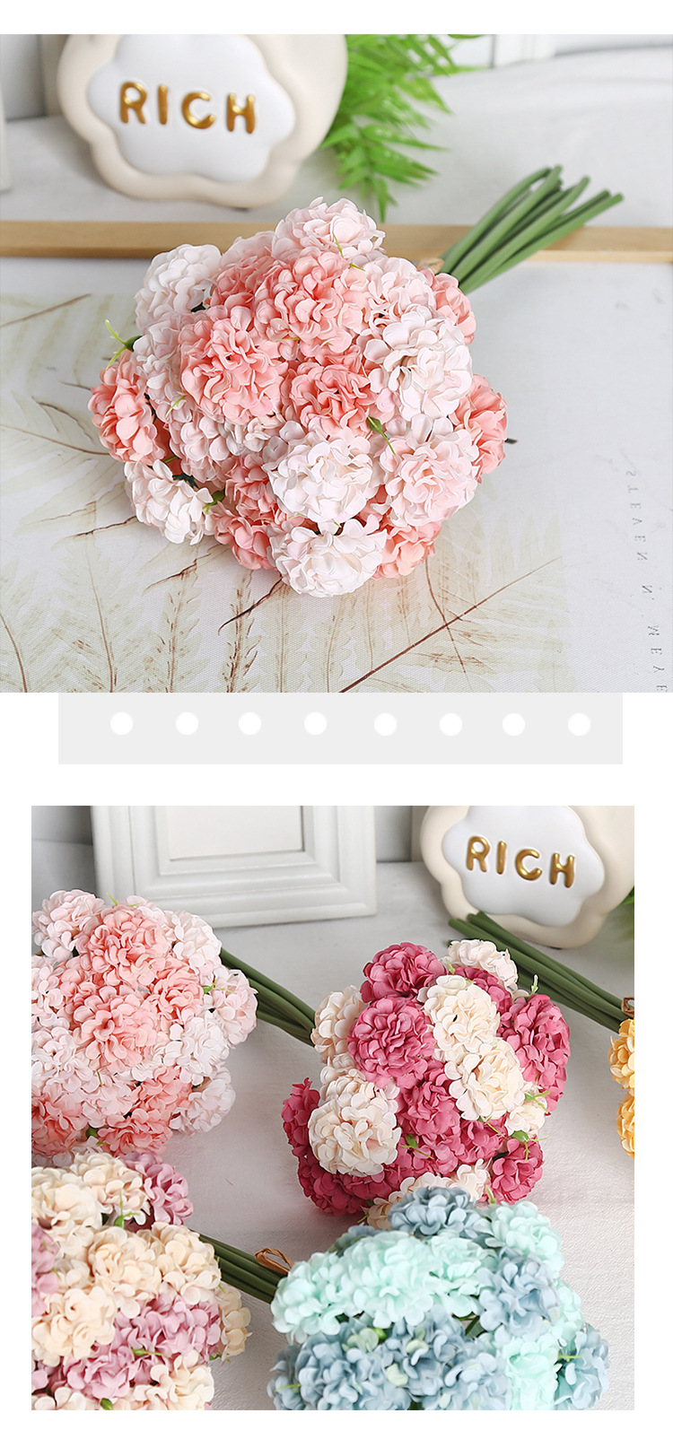 仿真花束27头手捧油画绣球假花婚礼家居装饰摄影道具高级感成品工艺品礼品详情4