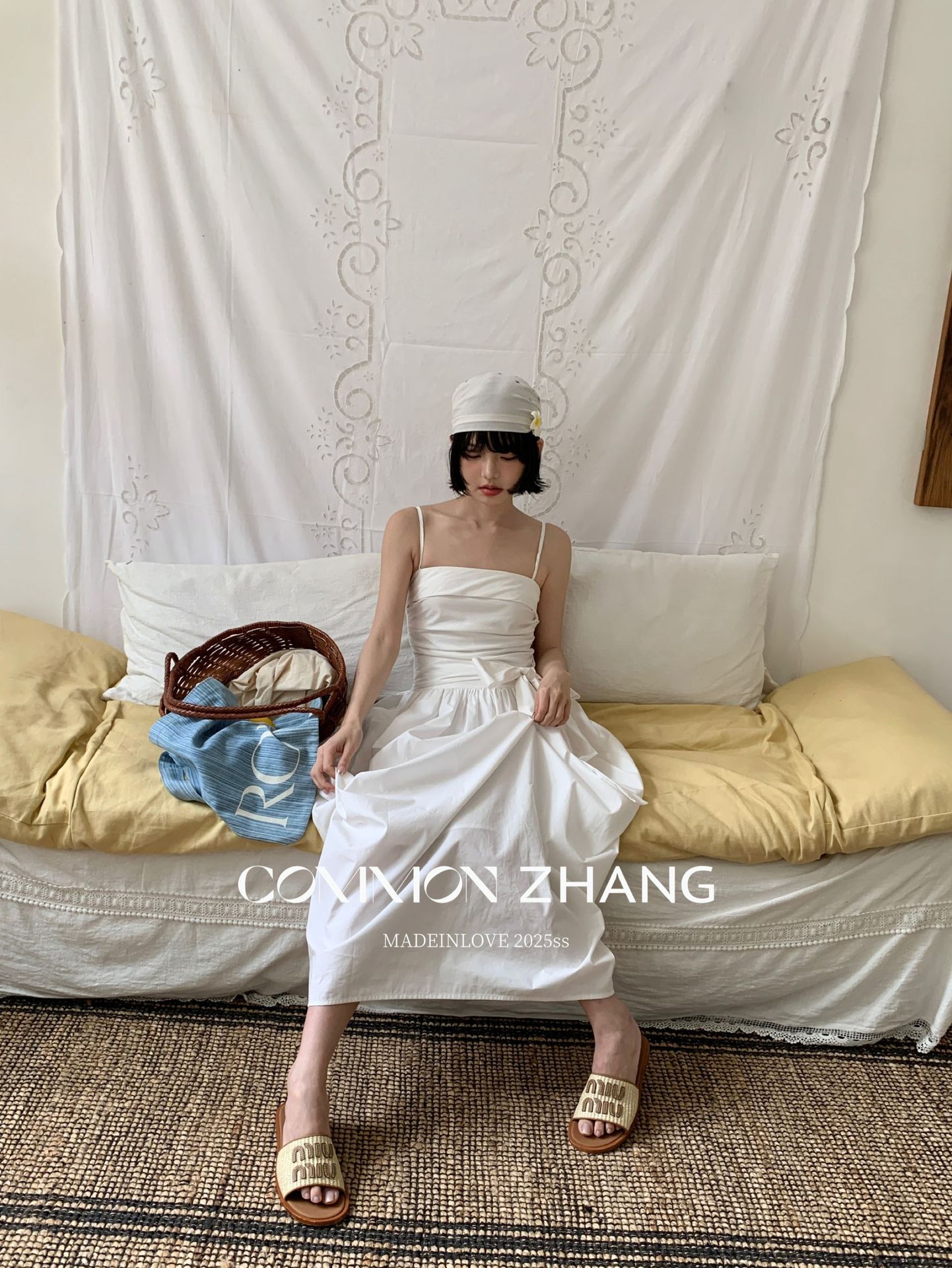 CZ ZHANG Summer Multi-color mint Mamba style lace-up waist-cinching and slimming halter flower bud dress for women B26925 pic 8