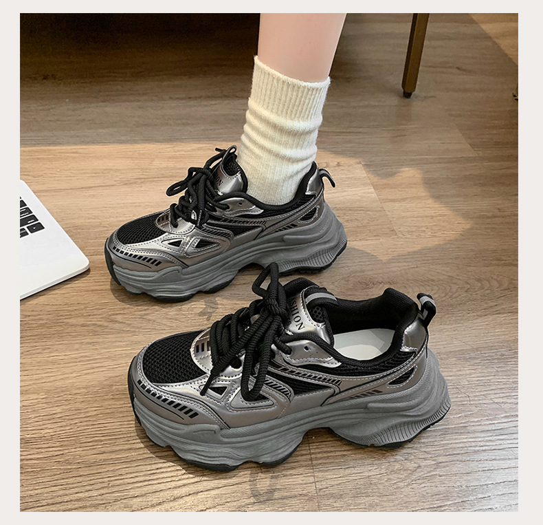 2025春夏季新款爆款老爹鞋女厚底增高轻便休闲运动鞋 网面透气百搭女式单鞋 潮流时尚舒适跑步鞋详情15