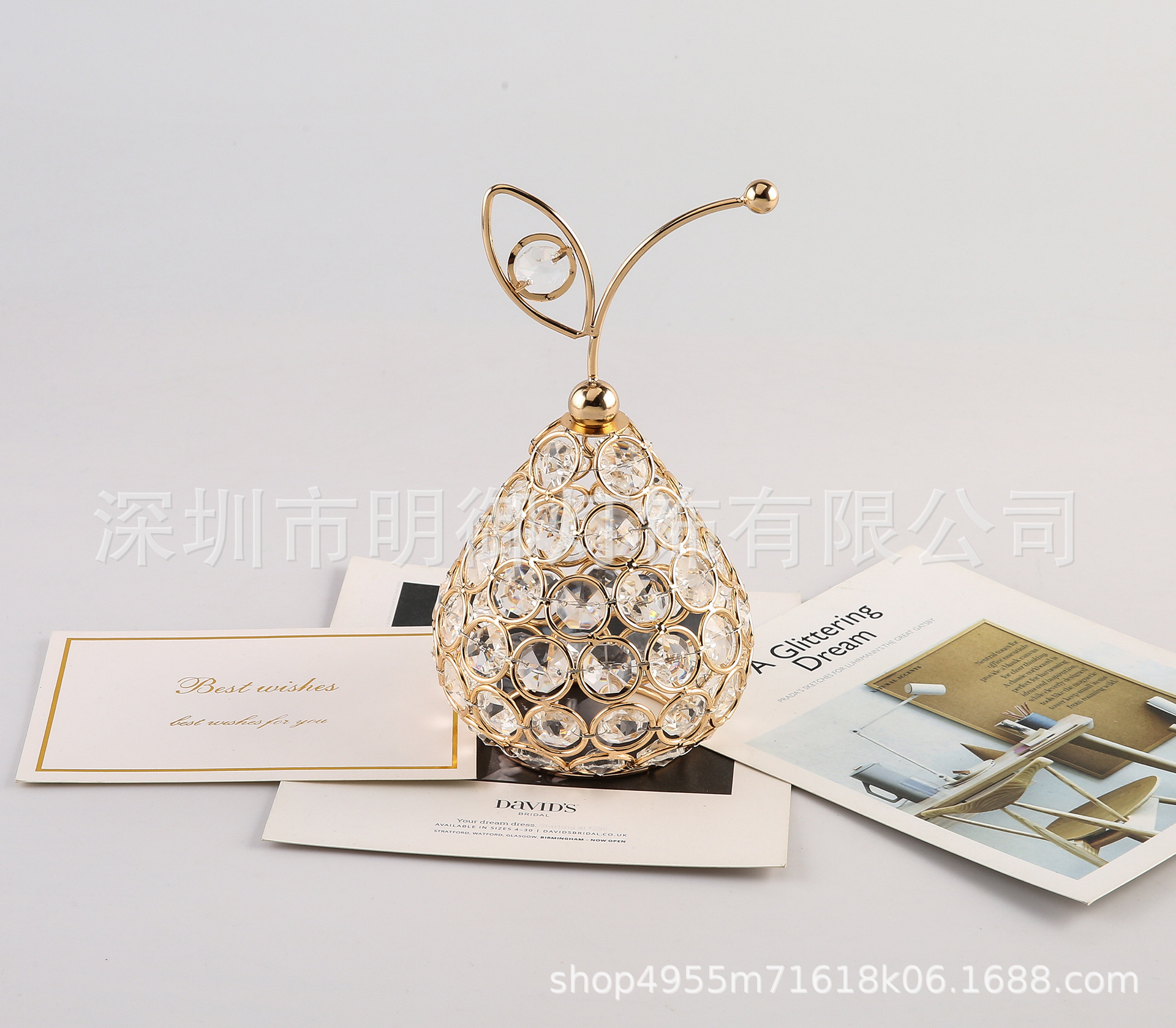 2022网红款欧式创意水晶工艺品苹果雪梨菠萝造型家居装饰摆件直销详情2