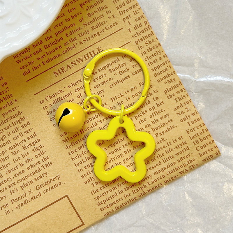 Colorful five-pointed star acrylic keychain pendant, candy-colored headphone case hanging decoration, fresh and cute couple bag decoration pic 6