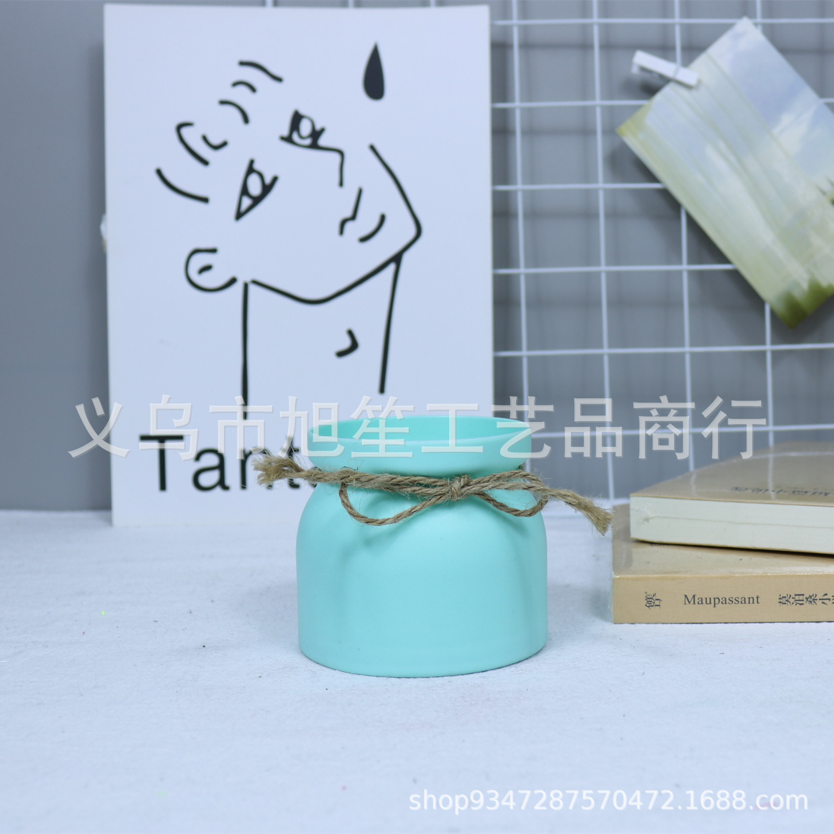 Direct sales and wholesale of macaron small flower POTS, simulated rose decorative lanyards, wedding hotel props and decorations from the manufacturer pic 9