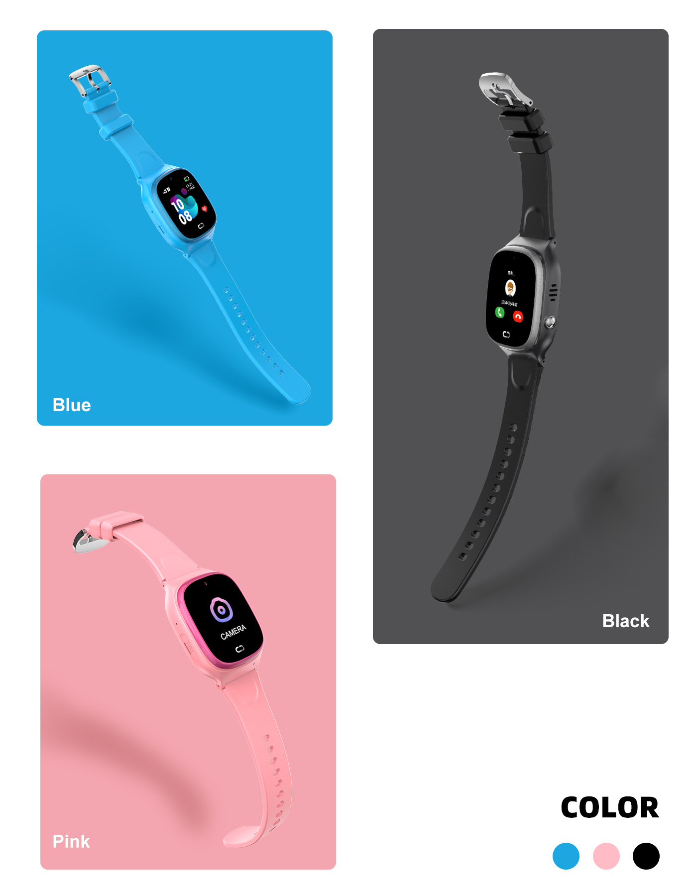 新款跨境外贸儿童智能定位电话手表TD45防水拍照手表smartwatchs详情3