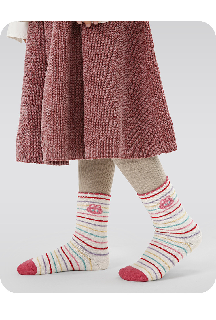 P05儿童秋冬袜子批发卡通萌酷小兔宝宝毛圈袜棉加厚保暖女童袜子详情22