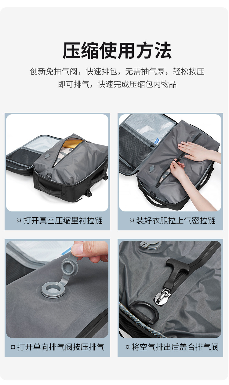New cross-border multi-functional backpack for men, large-capacity airbag storage business backpack, Oxford fabric waterproof travel bag pic 4
