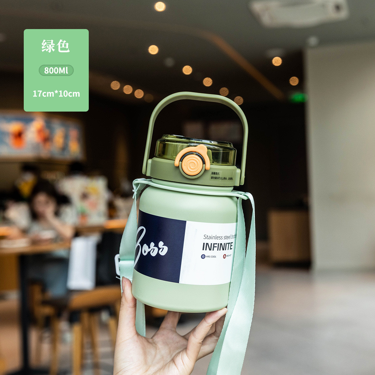 大容量吸管保温杯高颜值双饮水杯便携户外运动保温壶学生水壶详情13