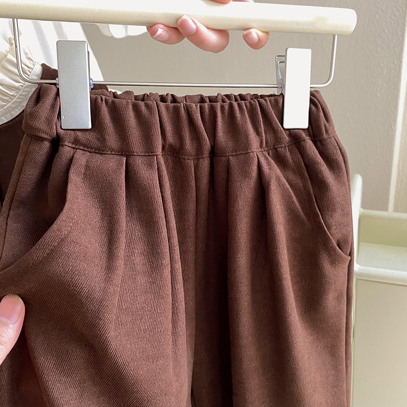 女童2025春秋季新款可爱时尚三件套打底衫单排扣上衣长裤套装外贸详情9