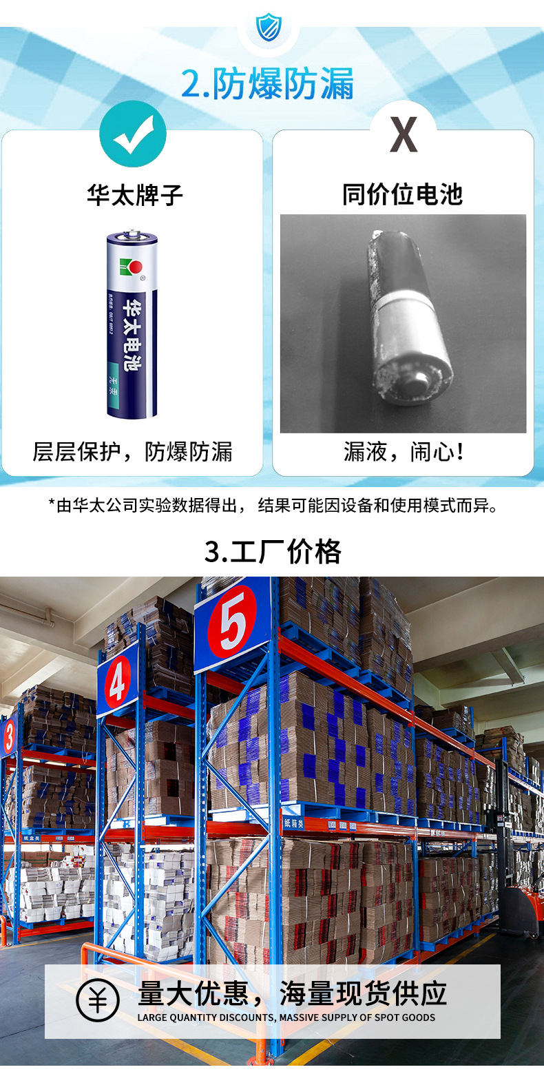 Wholesale of Huatai alkaline No. 5 batteries, toy remote controls, hotel door locks, No. 5 and No. 7 dry batteries pic 4