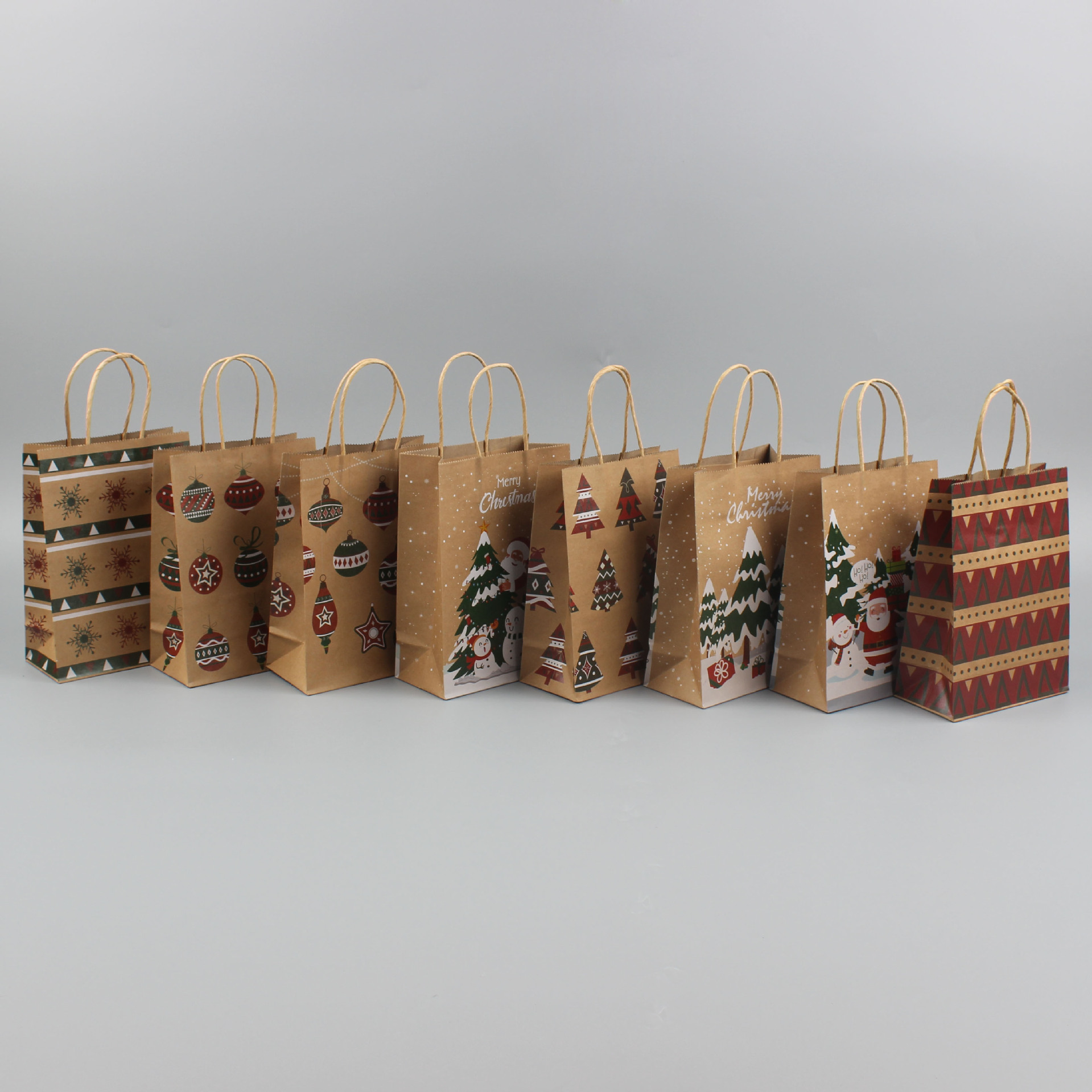 圣诞礼品牛皮纸袋包装外卖食品打包袋新款卡通手提袋圣诞节糖果袋详情2