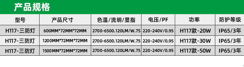 Customized led lamp tubes, high-brightness energy-saving fluorescent lamp brackets, waterproof and anti-corrosion integrated three-proof lamps, round long strip lamps pic 9