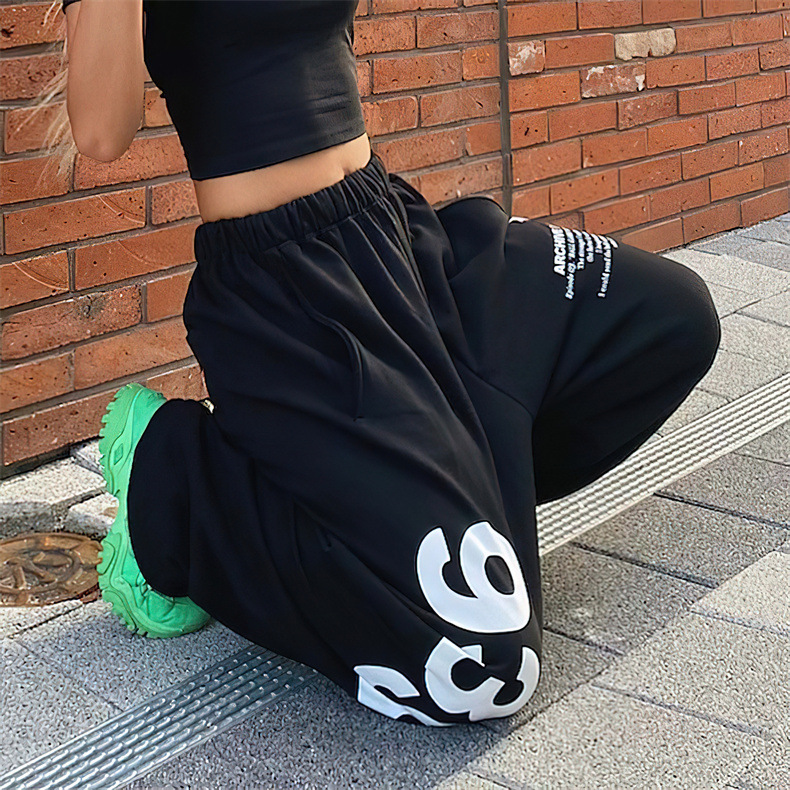 韩版春秋939运动裤男女宽松直筒阔腿裤子休闲卫裤ins潮练功舞蹈裤详情4