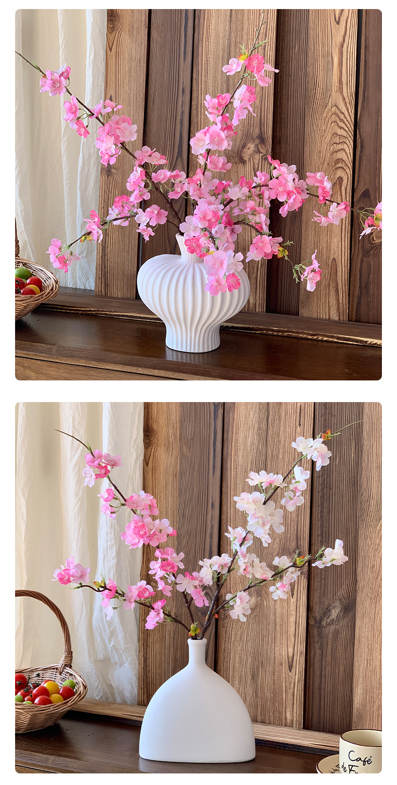 4叉樱花仿真花客厅假花插花塑料花婚庆布置装饰花艺摆设跨境热卖详情13