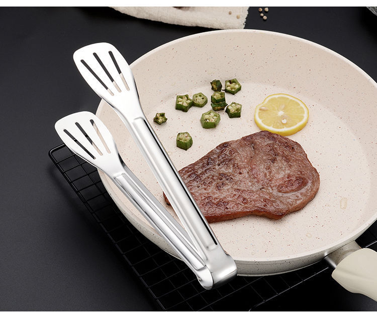 加厚不锈钢食品夹子烧烤夹烤肉夹牛排夹厨房食物夹烘焙面包夹冰夹详情15