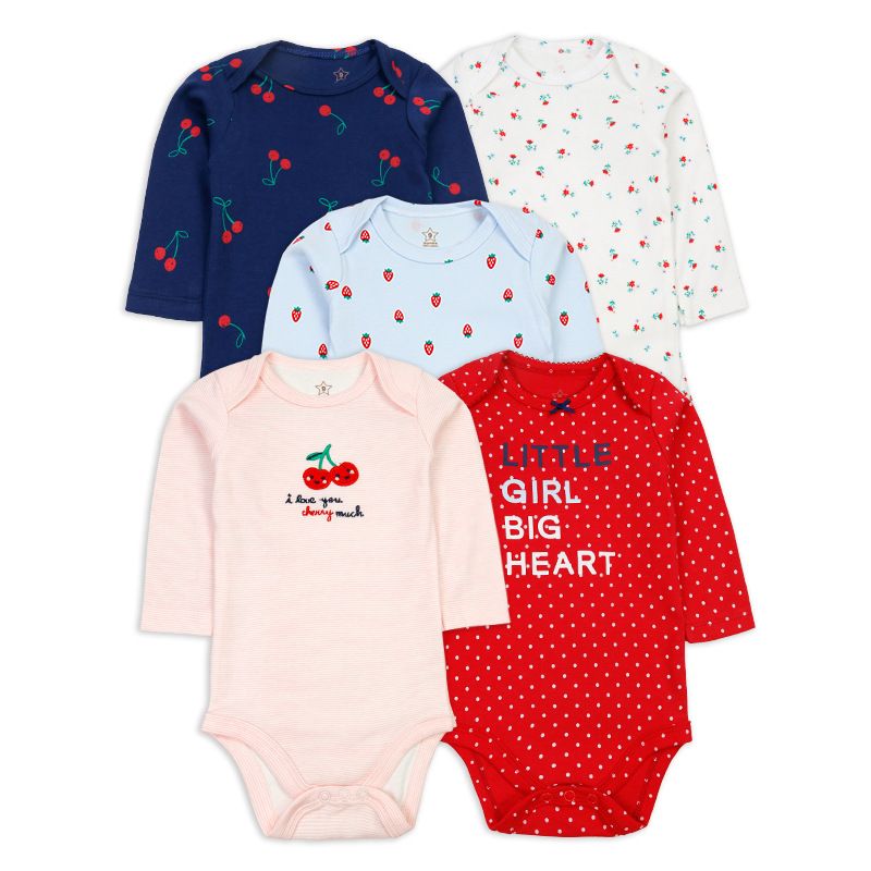 2025 Autumn/Winter Classic baby pure cotton one-piece suit 5-piece set, Class A standard newborn warm crawling suit in stock wholesale pic 3