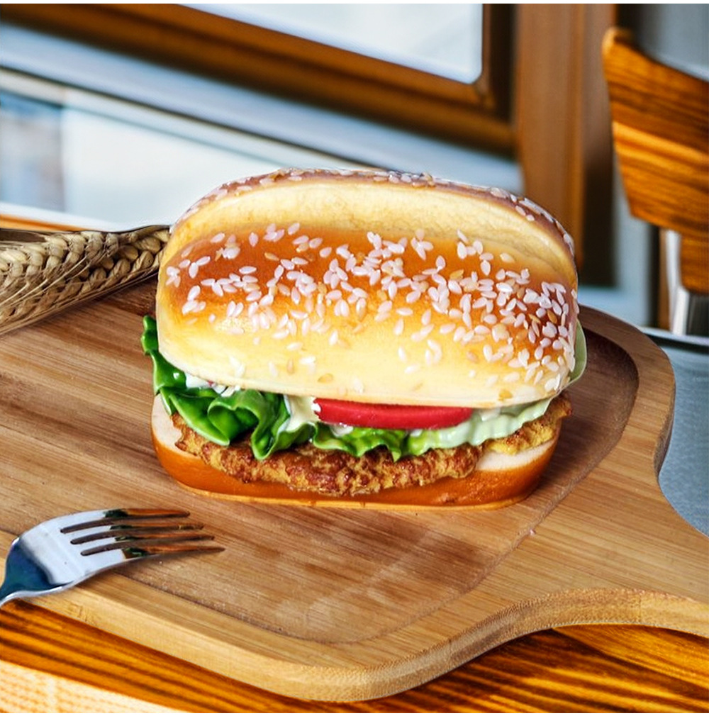 Beef hamburger model, home decoration, film and television props, window display, high-quality and low-priced food, frozen Western pastries pic 7