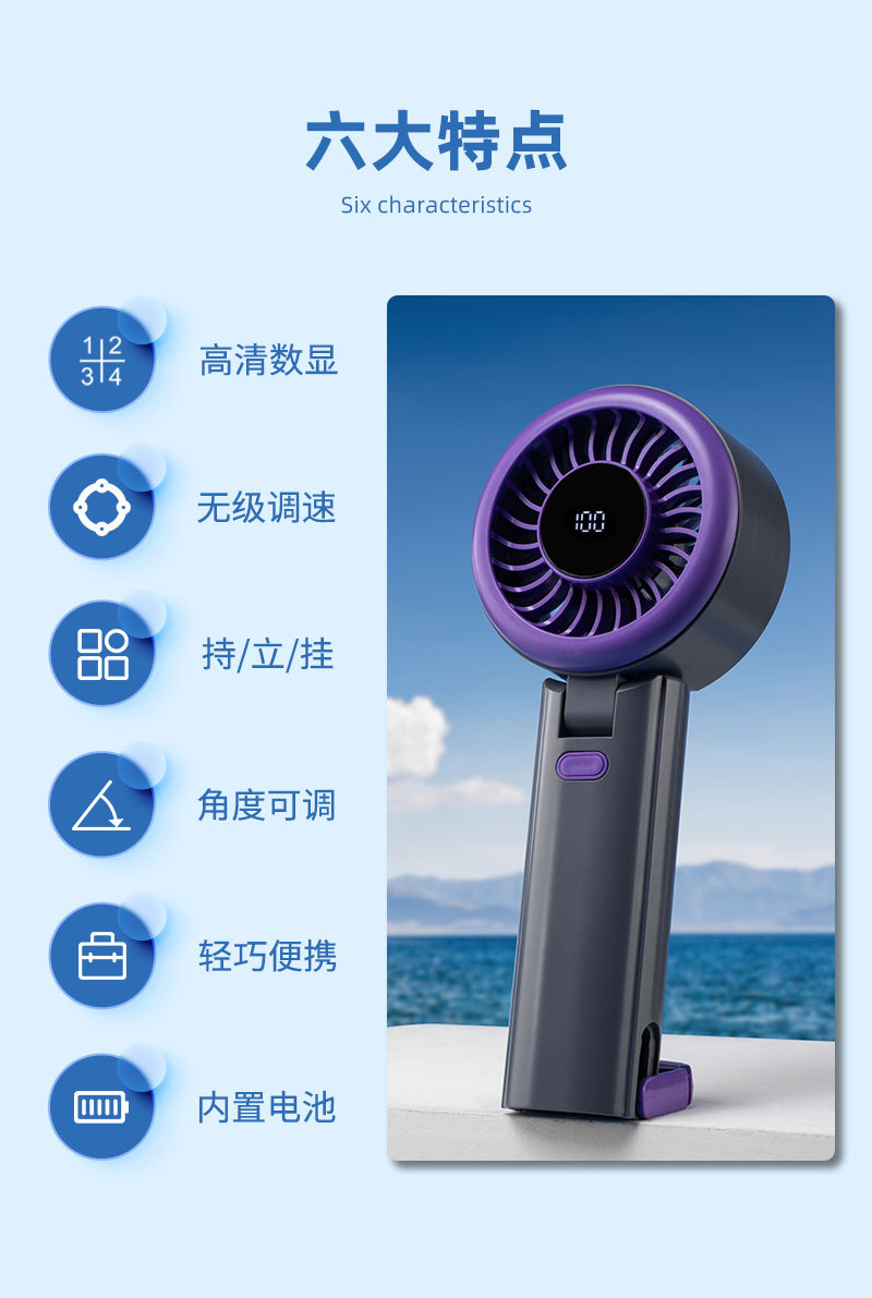 2025新款手持小风扇无叶大风超静音usb充电KC/PSE认证便携式风扇详情2