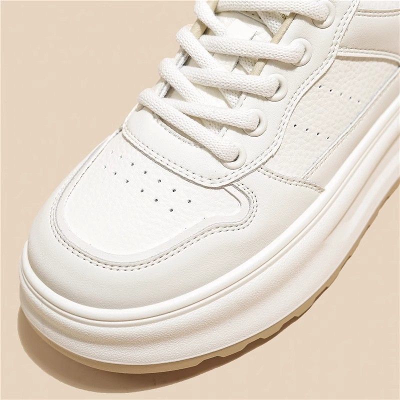 头层牛皮～真皮厚底小白鞋女鞋子百搭板鞋2025新款透气休闲运动鞋详情14