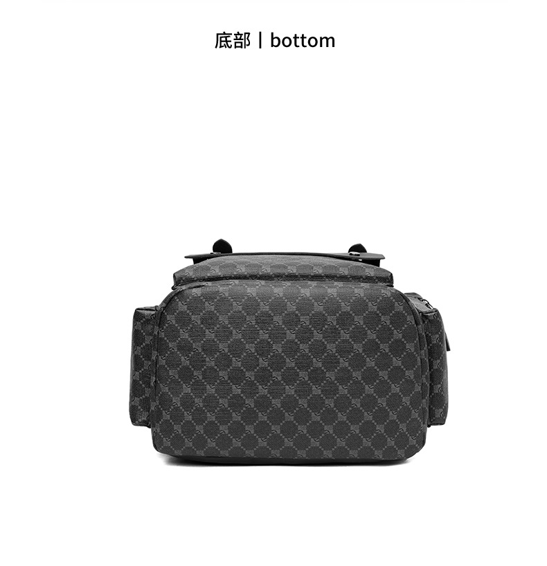 双肩包男士格子通勤休闲上班族背包大容量商务旅行出差工作电脑包详情24