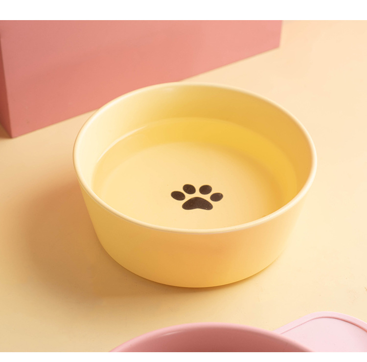 Large-capacity pet ceramic bowl, simple matte underglaze color dog food bowl, cat bowl and dog bowl, universal, easy to clean and anti-tipping pic 7