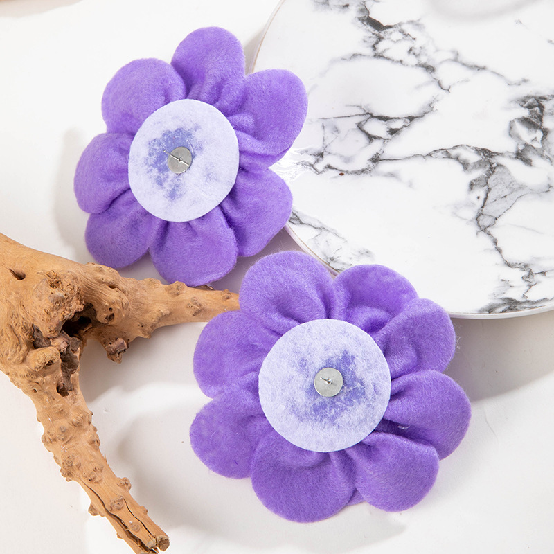 欧美跨境个性饰品紫色椭圆松石耳坠小众设计感玫瑰花朵耳环耳饰女详情16