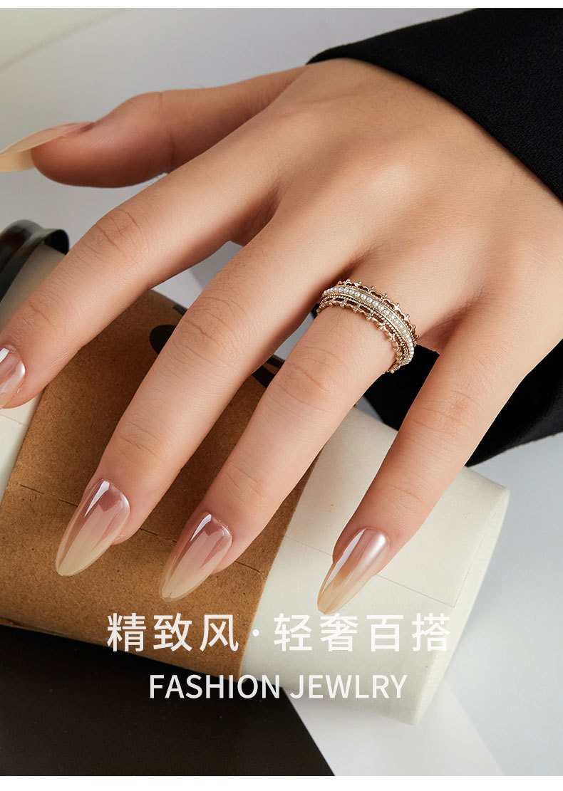 法式宫廷风皇冠开口戒指时尚百搭高级感可调节食指戒欧美跨境指环详情11