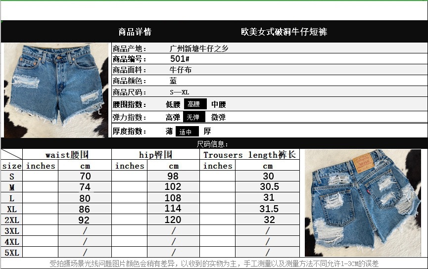 亚马逊欧美跨境2025夏季新款破洞直筒牛仔短裤女个性毛边街头热裤详情2
