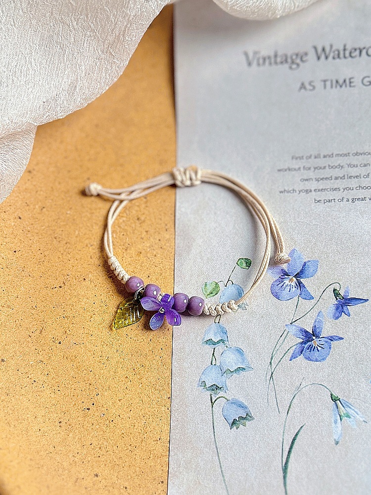 Wholesale of Jingdezhen ceramic bracelets for girls, hand-woven new Chinese-style ancient flower artistic student gift bracelets pic 9
