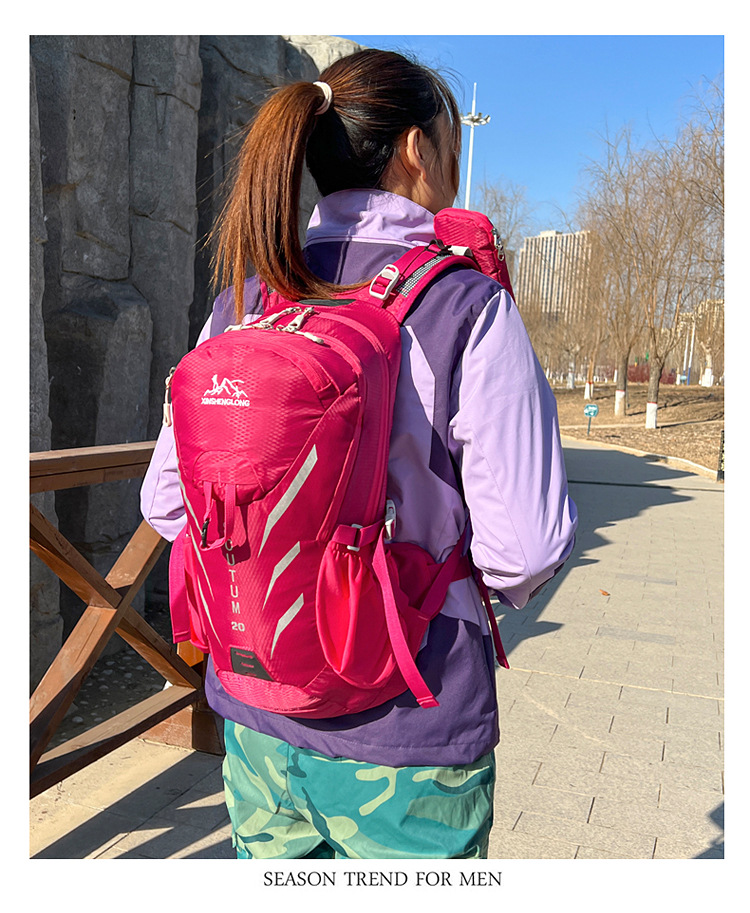 新款户外骑行背包男女双肩登山包旅行包自行车包悬浮背负水袋包详情3