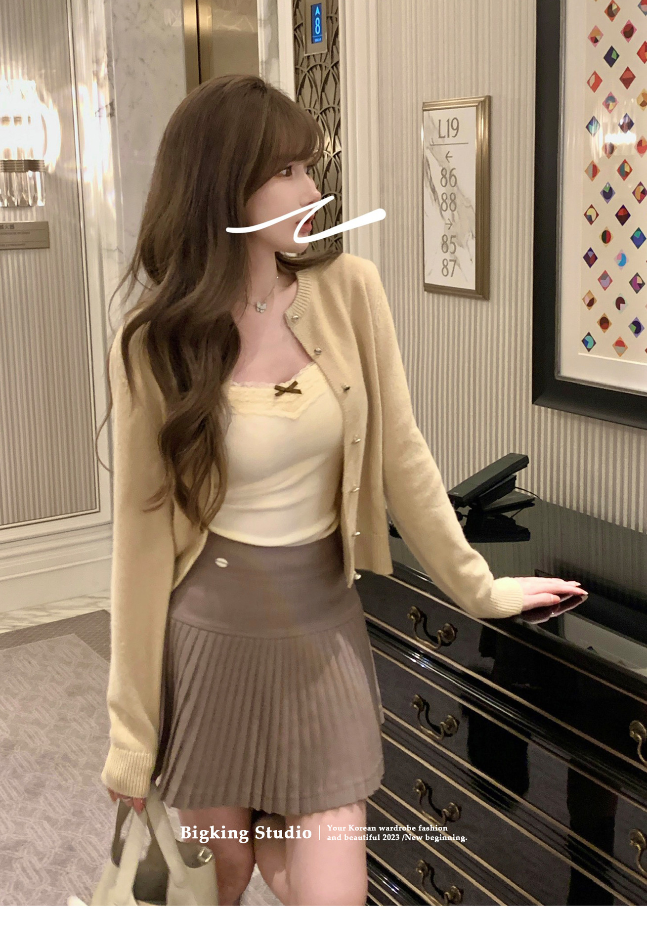 辣妹纯欲蕾丝花边吊带背心打底胸垫蝴蝶结短款修身设计无袖上衣详情29