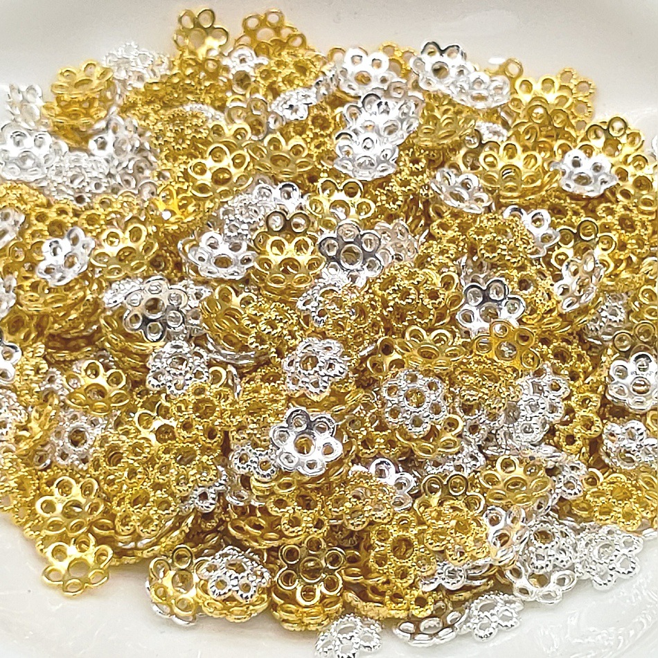 Gold-plated flower tray, spacer, bead tray, diy handcrafted material woven beaded bracelet, necklace accessory wholesale pic 6